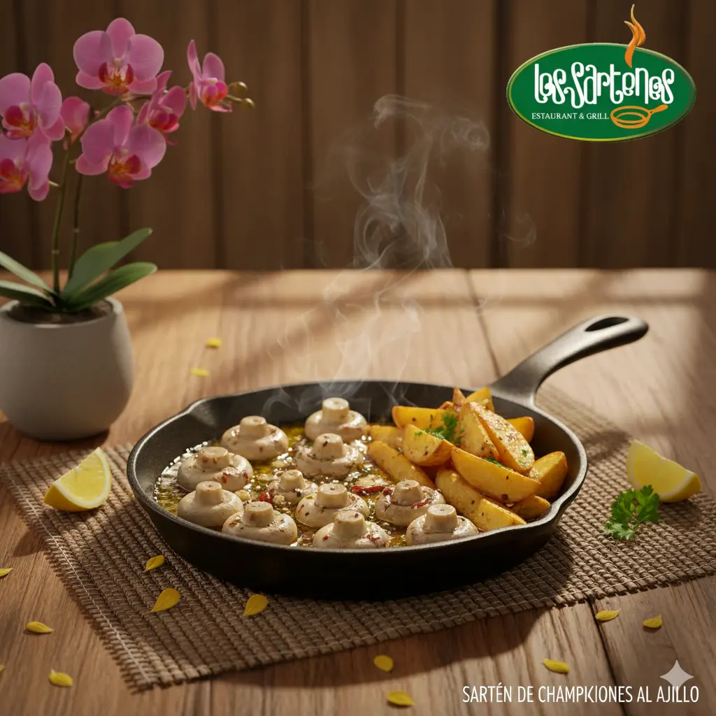 Sartén de Champiñones al Ajillo